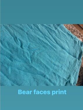 Tula Teal Bear Faces Baby blanket